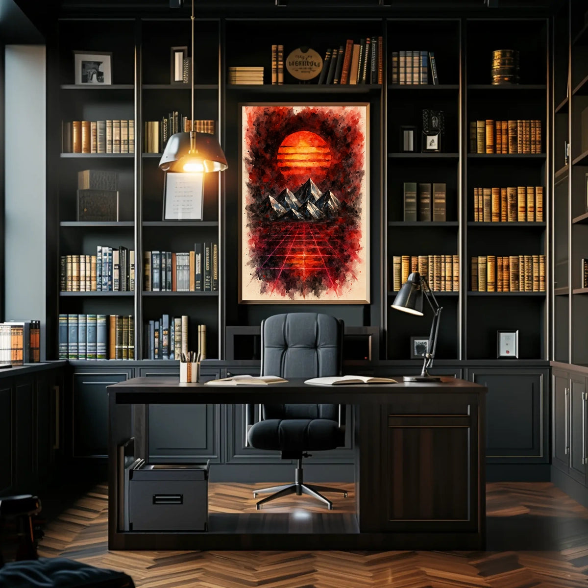 Vivid Retro-Futuristic Surreal Landscape Futuristic Sci-Fi Poster