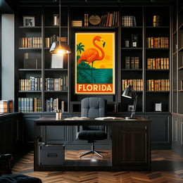 Florida Flamingo Poster