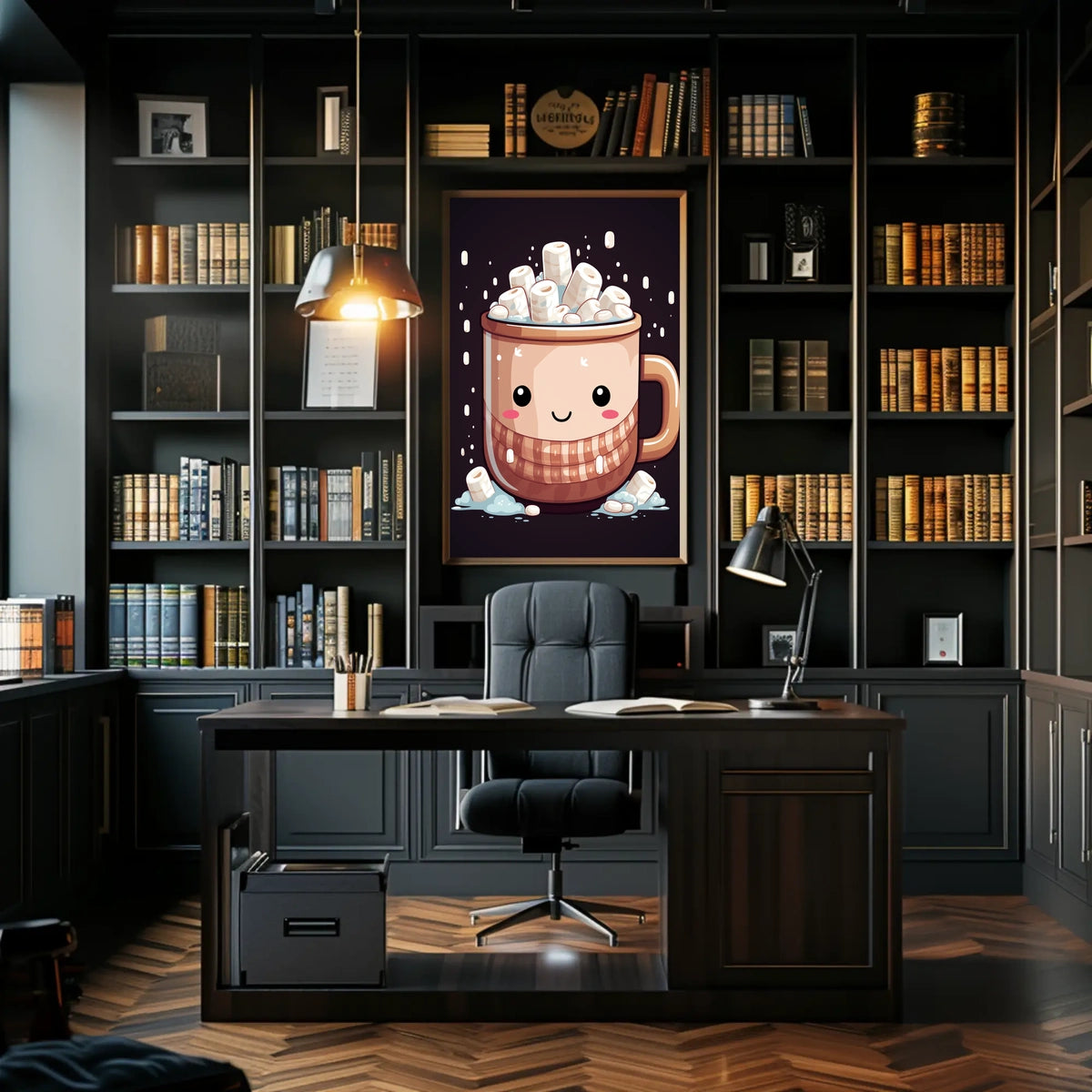 Kawaii Hot Chocolate Mug Illustration Art Poster