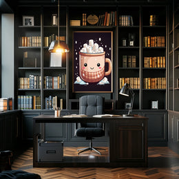 Kawaii Hot Chocolate Mug Illustration Art Poster