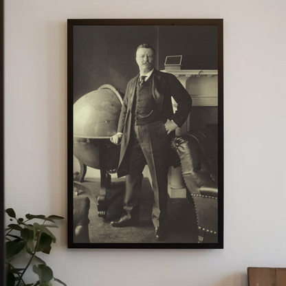 Theodore Roosevelt Library Globe Vintage Poster