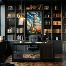 The Leaning Tower Of Pisa Artistic Poster PosterGoat