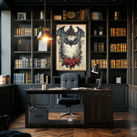 Gothic Bat Design Artistic Abstract and Pop Culture Poster