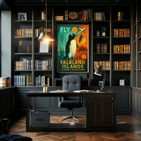 Fly to Falkland Islands Adventure Travel Poster PosterGoat