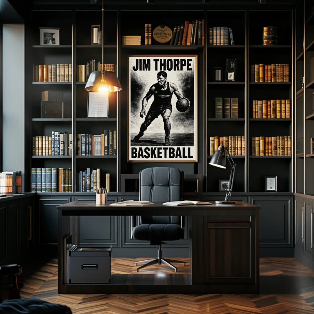 Dynamic Basketball Action Stylized Art Poster