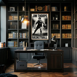 Dynamic Basketball Action Stylized Art Poster