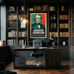 Andrew Johnson 17th President Collectors Lithograph Poster