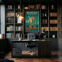 Shanghai Architecture Illustrative Modern Traditional Poster