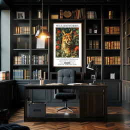 William Morris Vintage Cougar Botanical Art Animal Poster