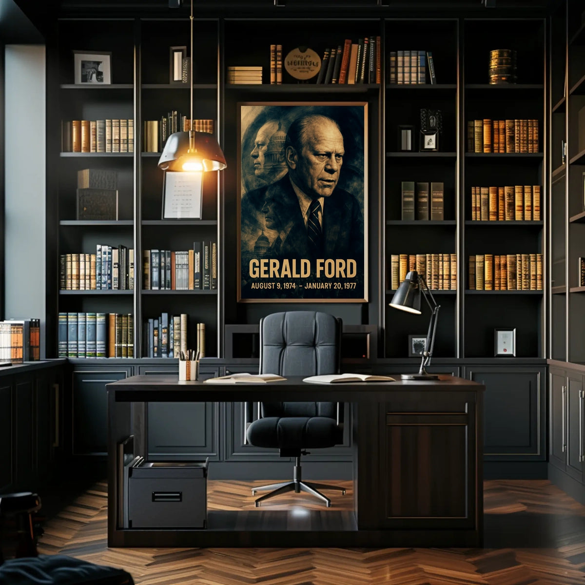 Gerald Ford 38th President of the United States Double Exposure Poster