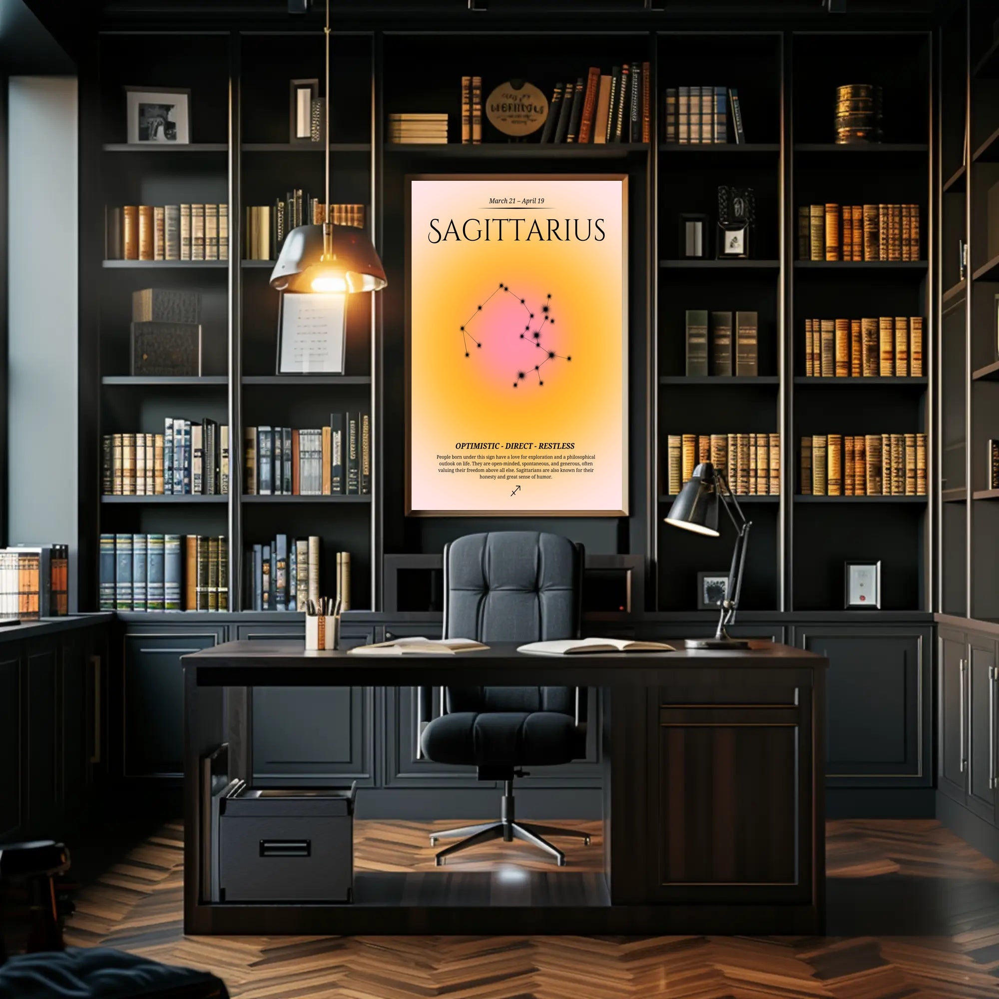 Sagittarius Zodiac Constellation Minimalist Art Print PosterGoat