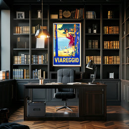 Viareggio Beach Scene Poster