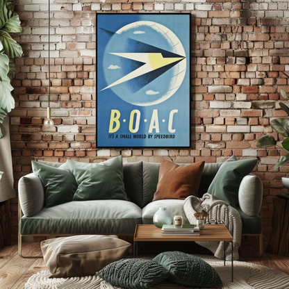 BOAC - It's a Small World Vintage Travel Poster