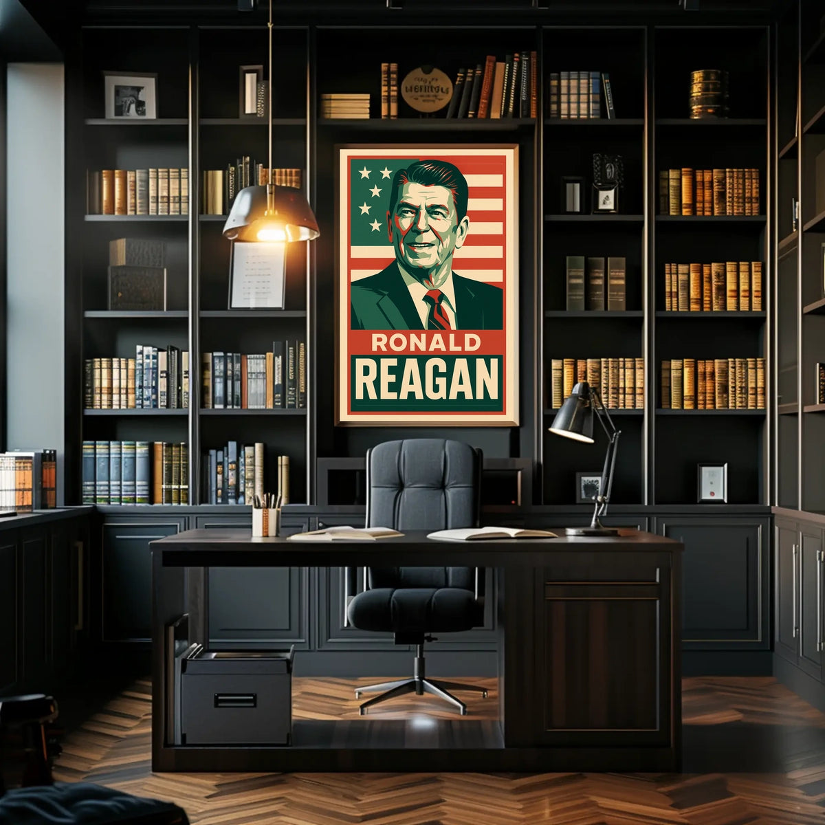 Ronald Reagan Retro Portrait American Nostalgia Poster