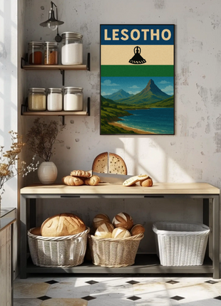 Lesotho Scenic Beauty Vintage Travel Poster