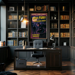 Miss Fury Vintage Comic Nighttime Adventure Pop Culture Poster