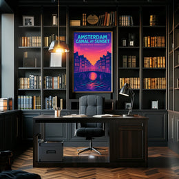 Amsterdam Canal At Sunset Poster