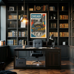 Scenes Of Chicago Heart Of Winter Cityscape Wall Poster