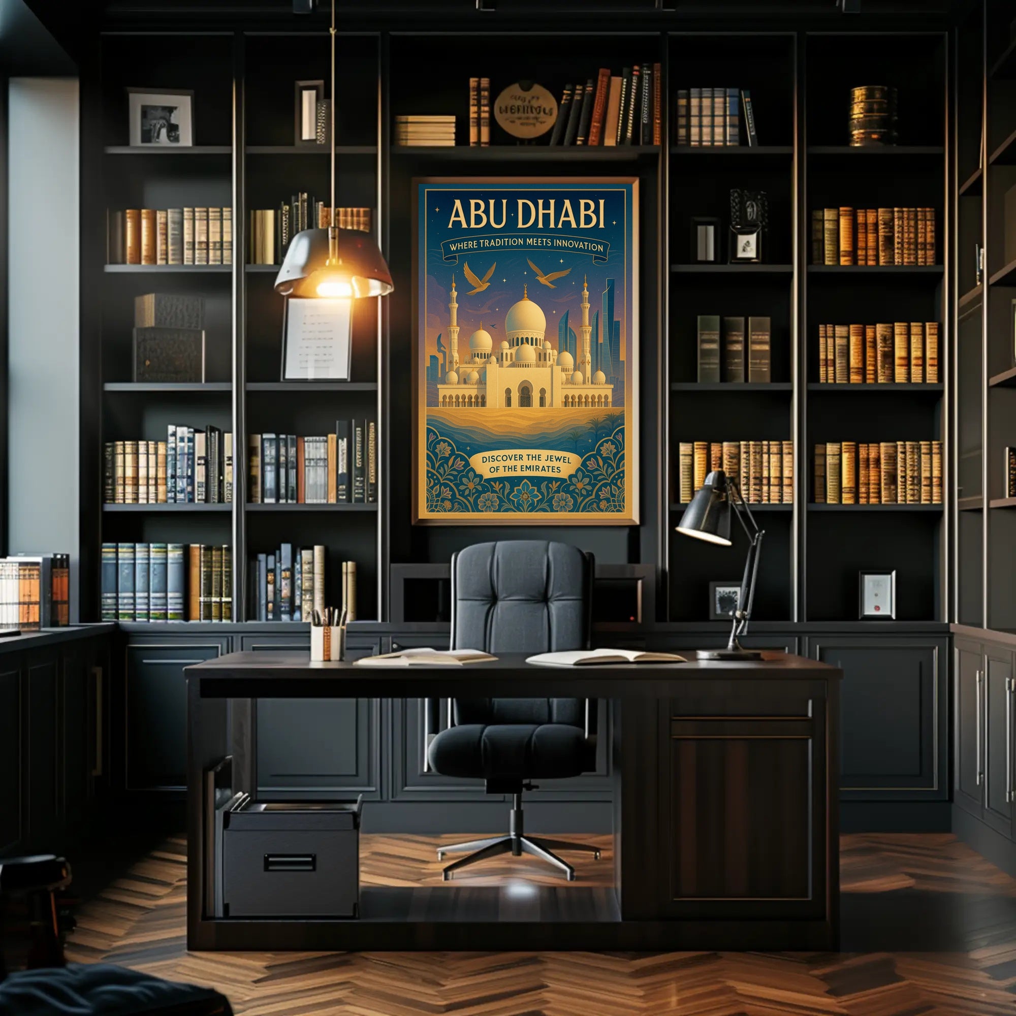 Abu Dhabi Fusion: Modern Meets Tradition Urban or Cityscape Poster