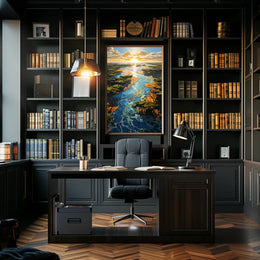 Serene River Landscape Poster