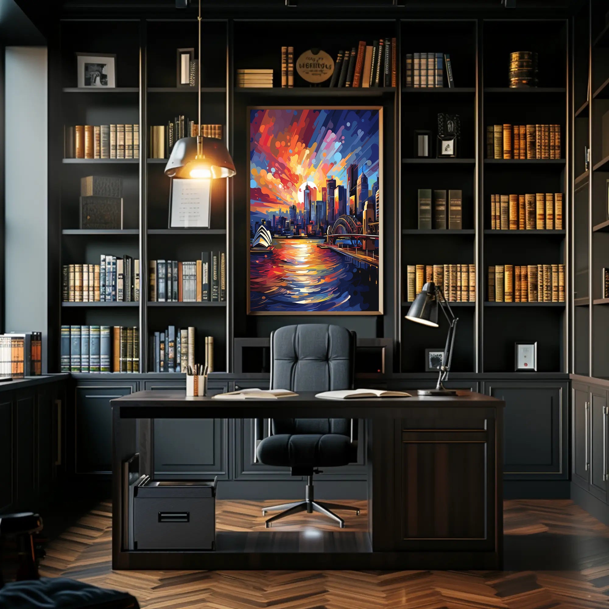 Sydney Harbor Twilight Scenic Art Travel Poster