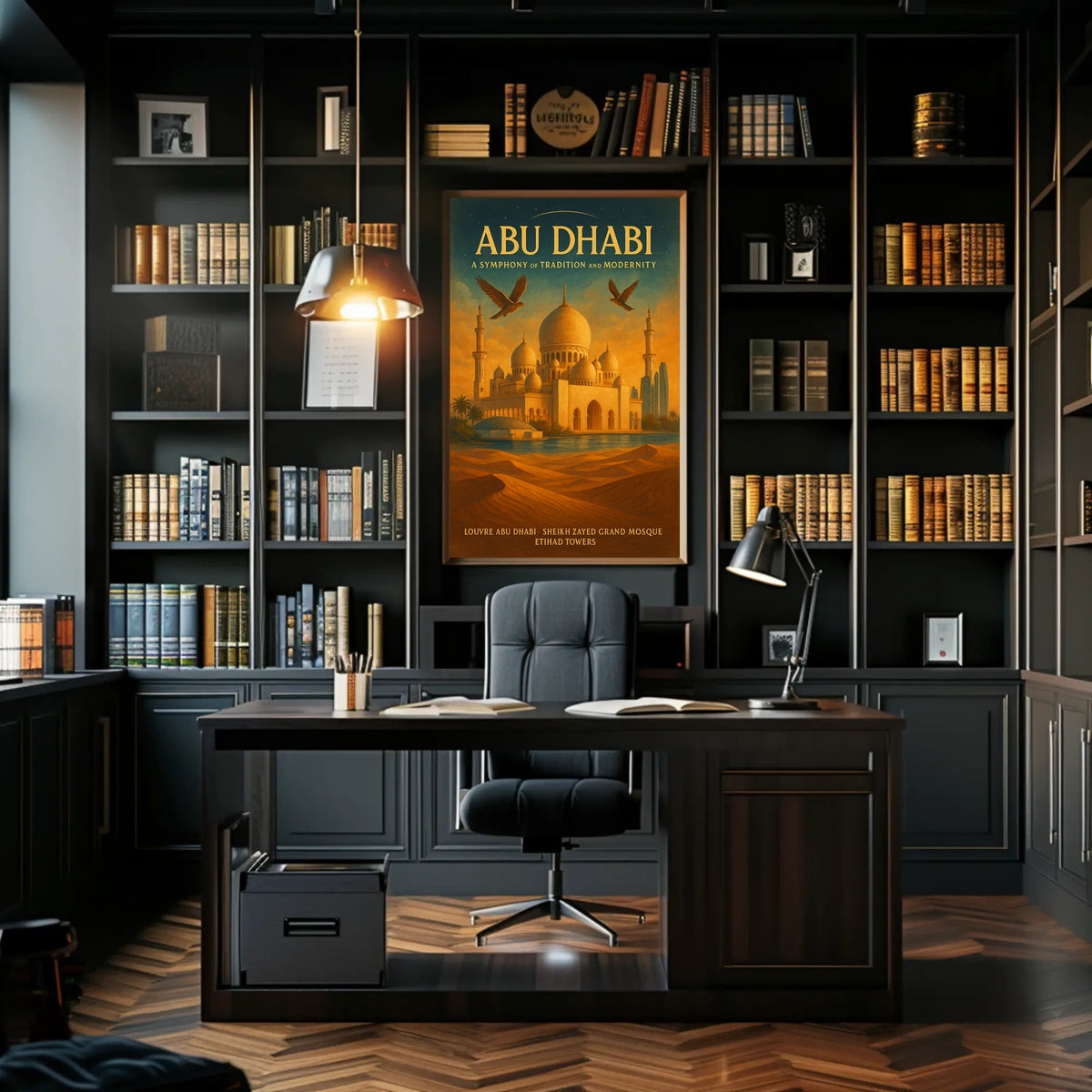 Abu Dhabi Cultural Splendor Cityscape Travel Poster