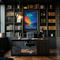 Fly Adventures Over Lake Charlevoix Futuristic Sci-Fi Poster