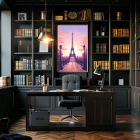 Eiffel Tower Sunset Art Print: Urban or Cityscape Poster