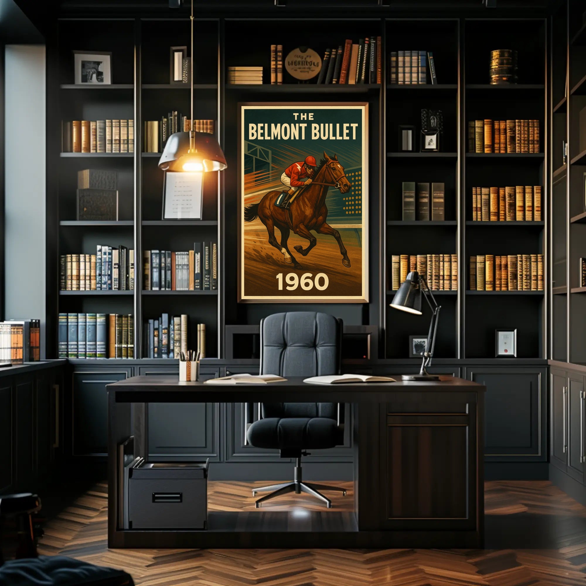 Vintage Horse Racing Thrills 1960s Sports Poster