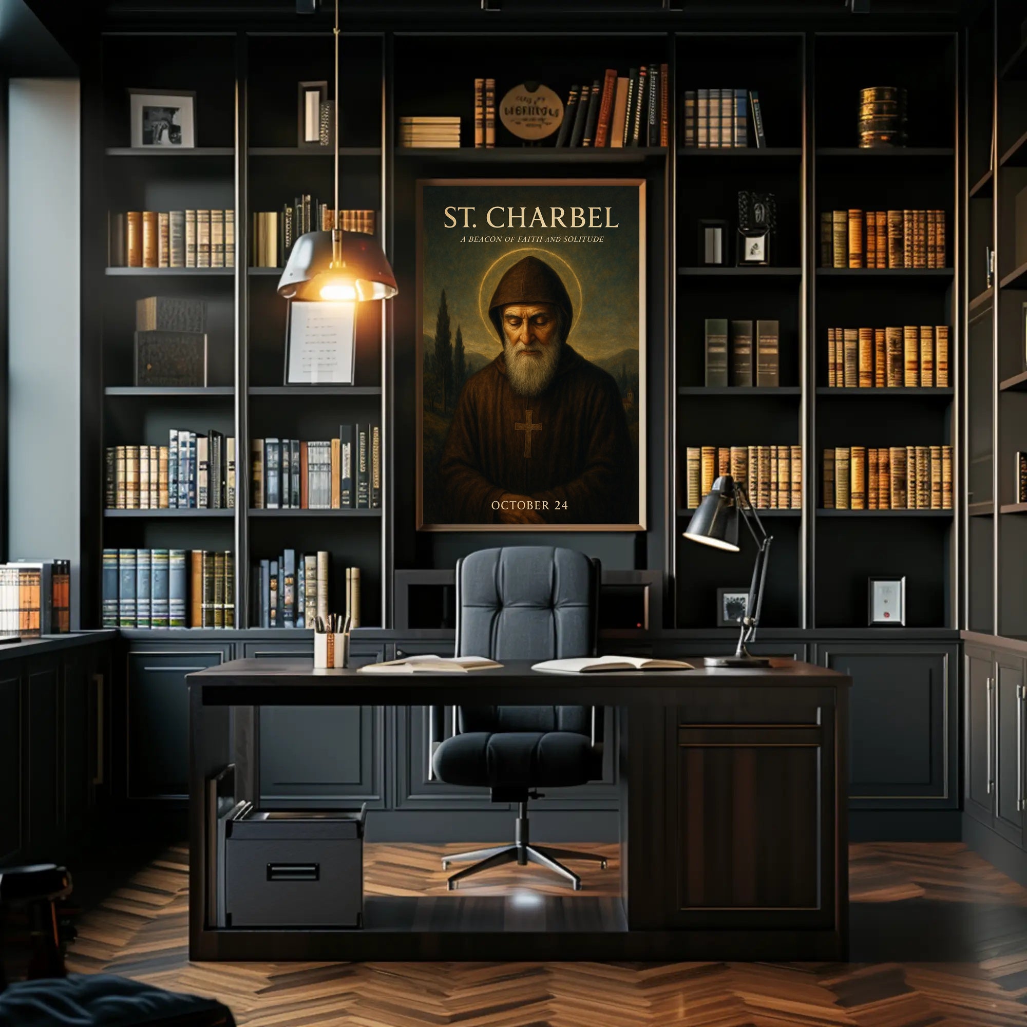 St Charbel Devotional Poster Religious Wall Art