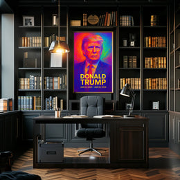 Donald Trump 47th President of the United States Neon Gradient Overlay Poster