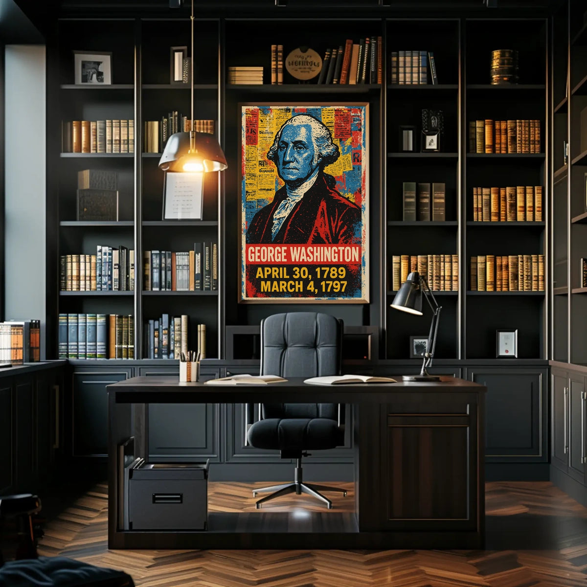 George Washington 1st President of the United States Street Art Mashup Poster