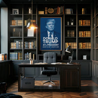 Donald Trump Visionary Leader in Monochrome Poster