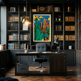 New York City Skyline Poster Modern Urban Wall Art