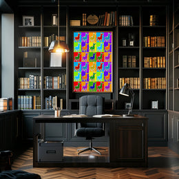 Canine Pop Art Poster Vibrant Retro Dog Wall Art