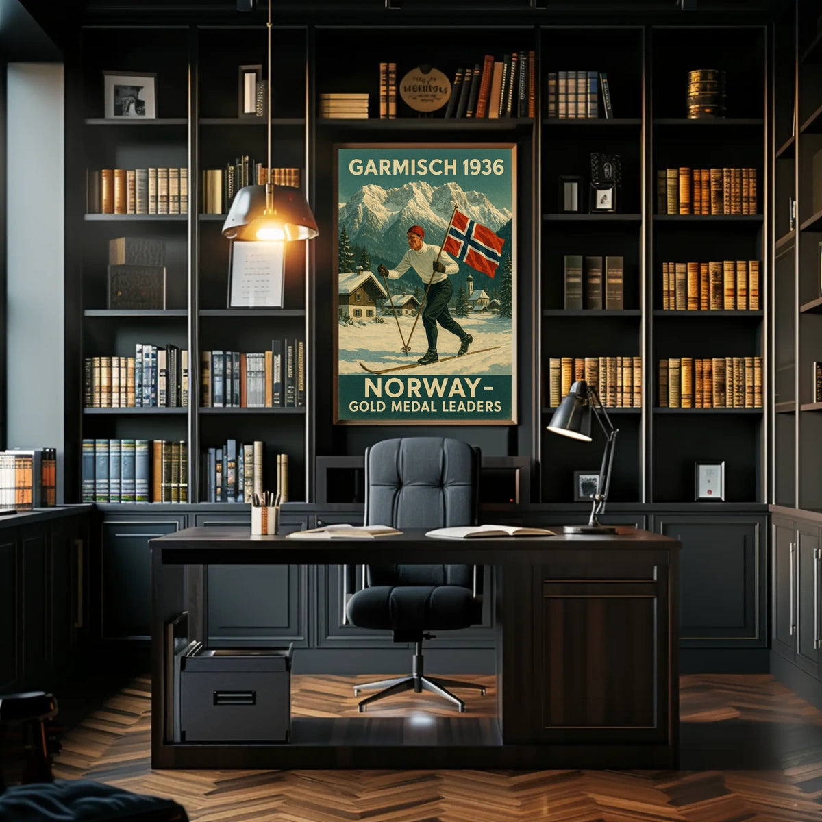 Garmisch 1936 Norway Gold Medal Poster