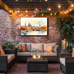 Autumn Cityscape by the River Poster