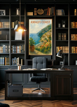 Amalfi Coast Poster Wall Art 18x24 Inches Seaside Decor