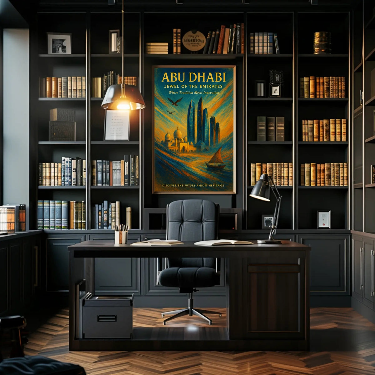 Abu Dhabi Jewel Cityscape Travel Poster