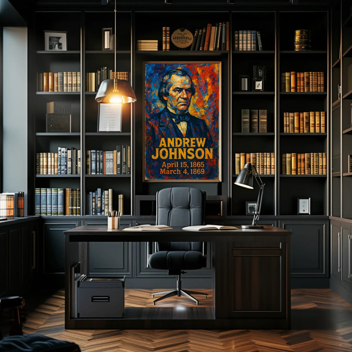 Andrew Johnson 17th President of the United States Glitch Hop Art Poster