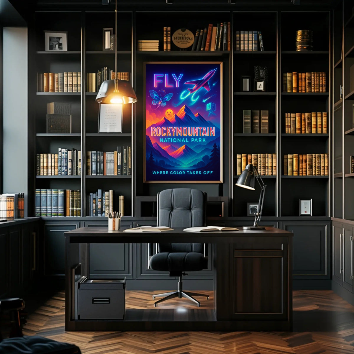 Fly to Rocky Mountain National Park Poster