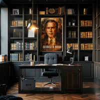 George W. Bush 43rd President of the United States Double Exposure Poster