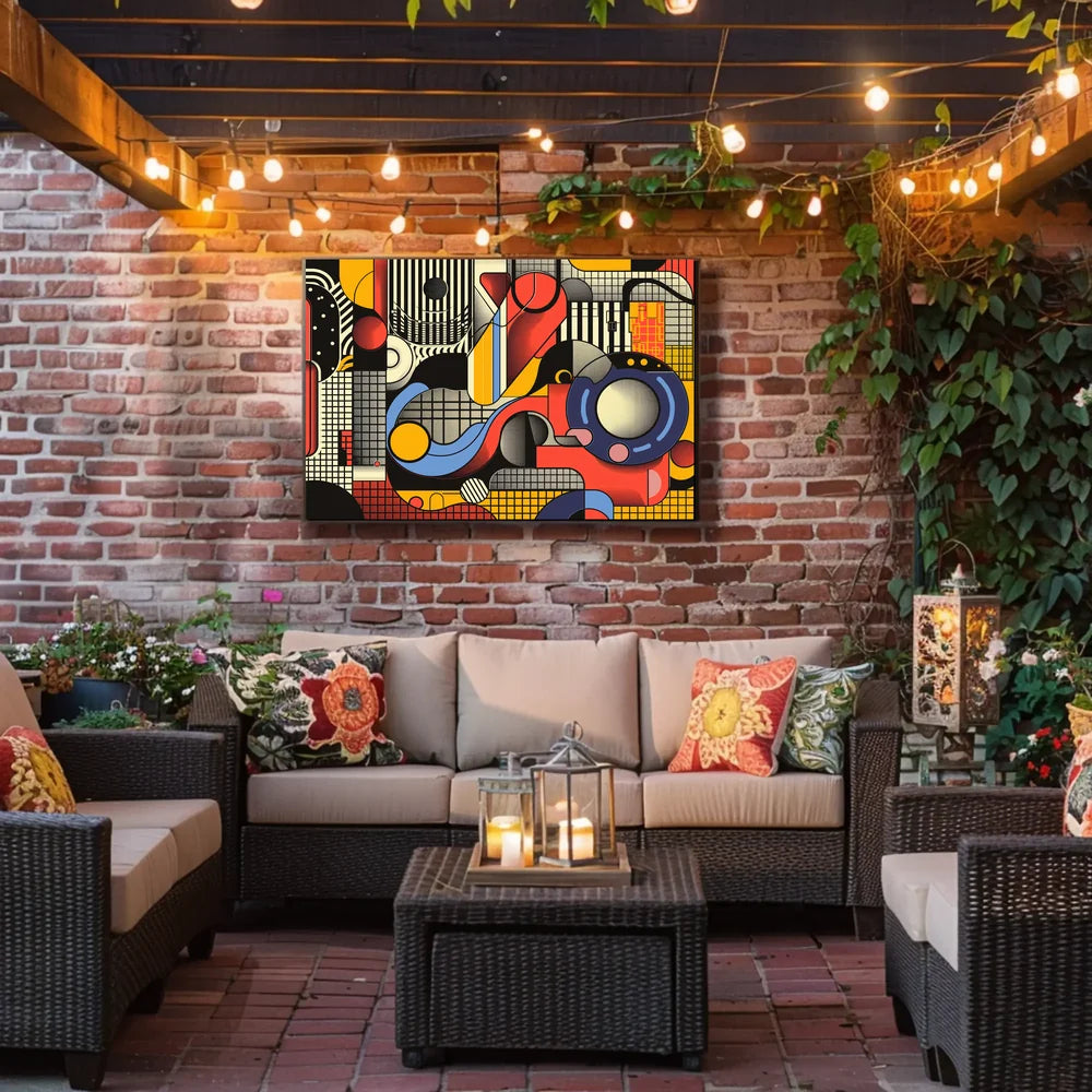 Vibrant Abstract Geometric Pop Art Poster Print
