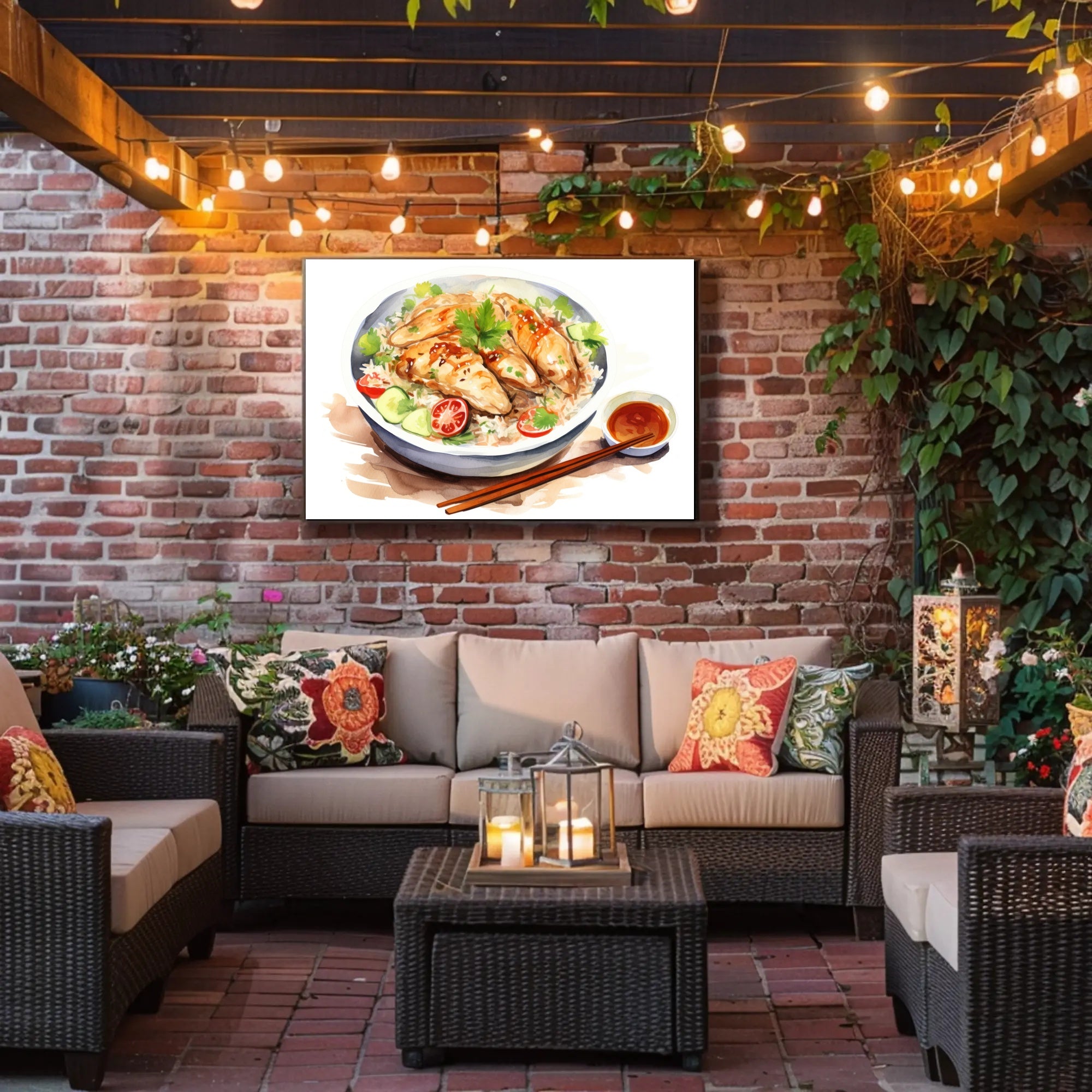 Culinary Delight – Chicken Rice Illustration Poster