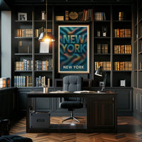 New York Vibes Poster City Skyline Print 18x24 Wall Art