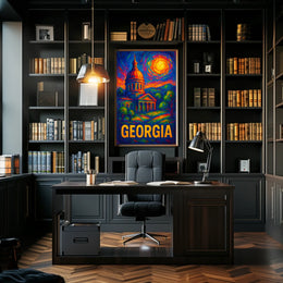 Georgia State Capitol Vibrant Poster