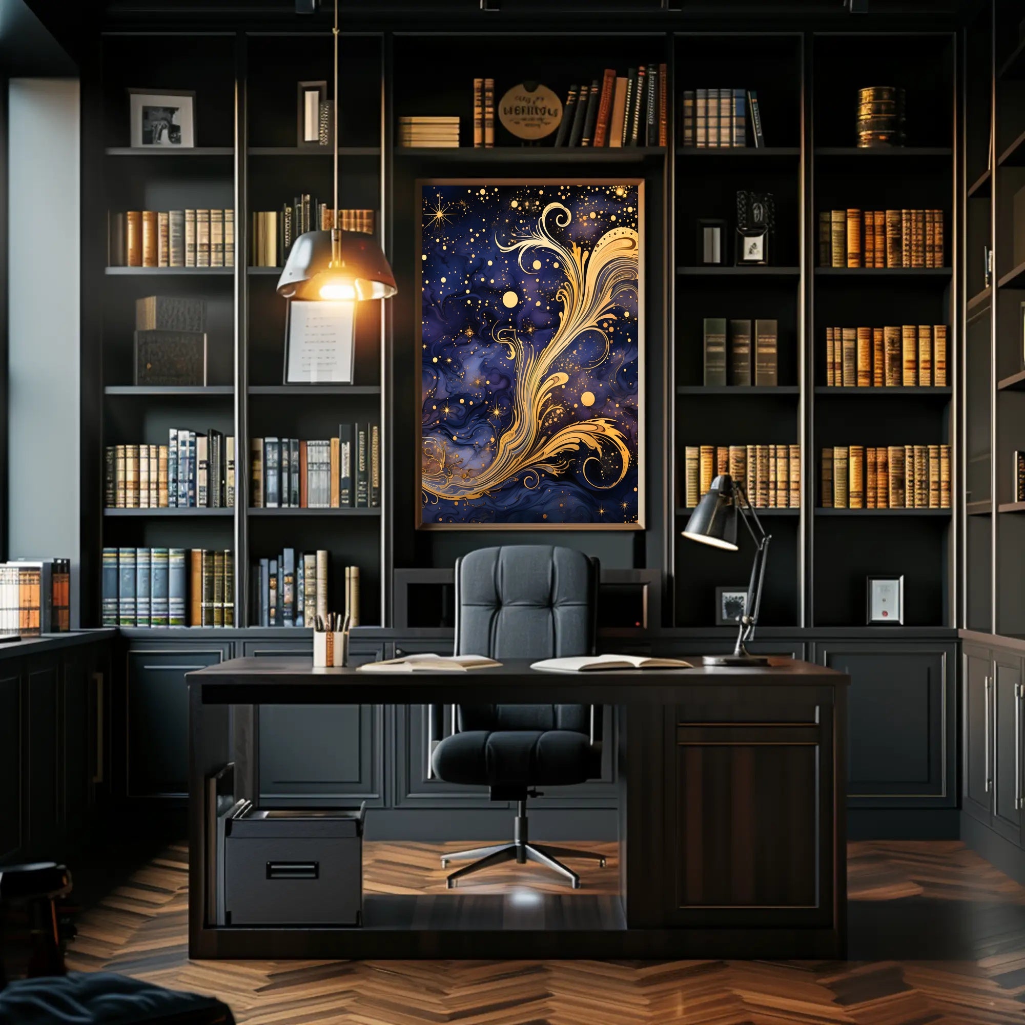 Cosmic Elegance: Art Nouveau Space or Astronomy Poster