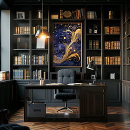 Cosmic Elegance: Art Nouveau Space or Astronomy Poster