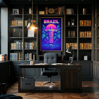Brazil Neon Vibes Poster PosterGoat