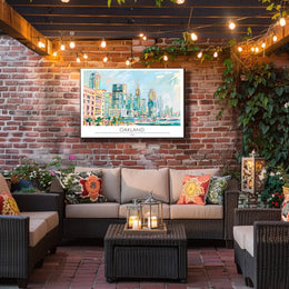 Oakland Skyline Illustration Poster PosterGoat